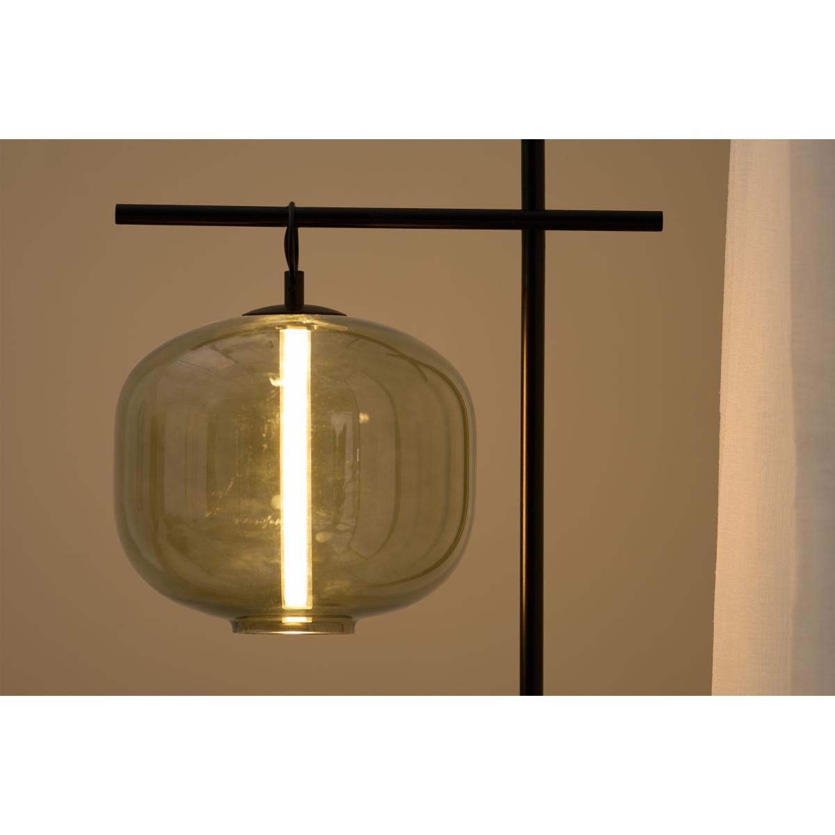 Olney Floor Lamp, Champagne Glass & Matte Black Metal – image 5