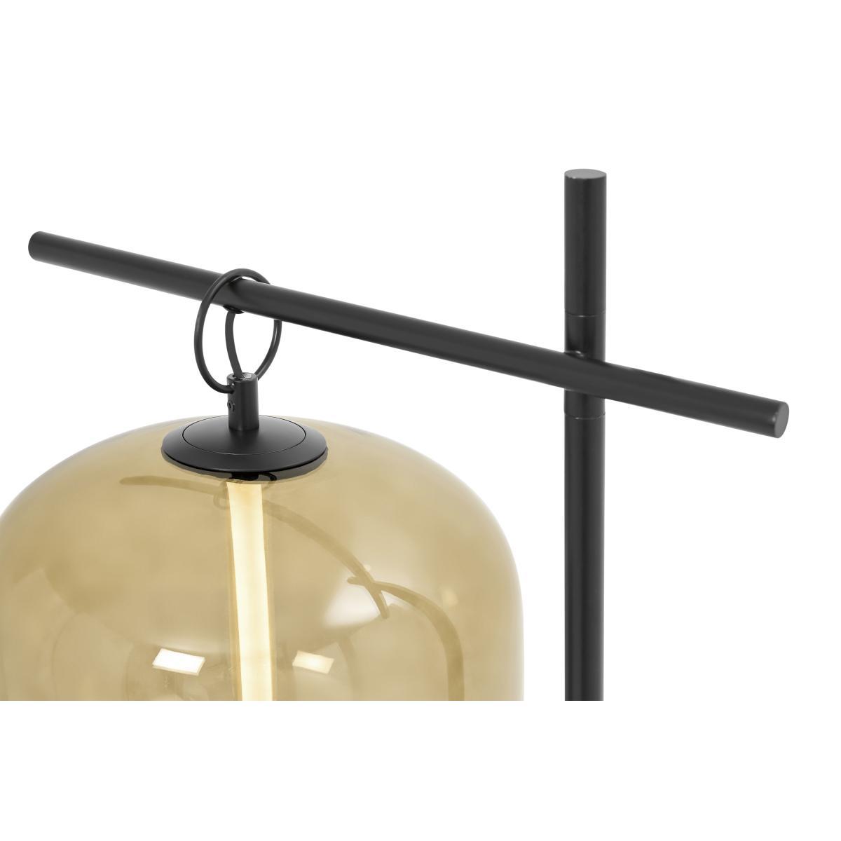 Olney Floor Lamp, Champagne Glass & Matte Black Metal – image 8