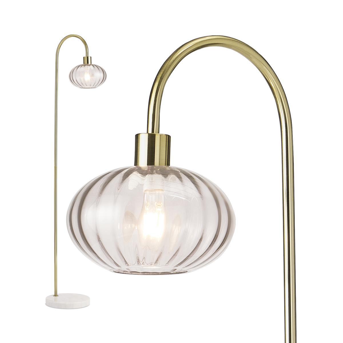 Tilbury Floor Light, Blush, Grey & Antique Brass – image 2