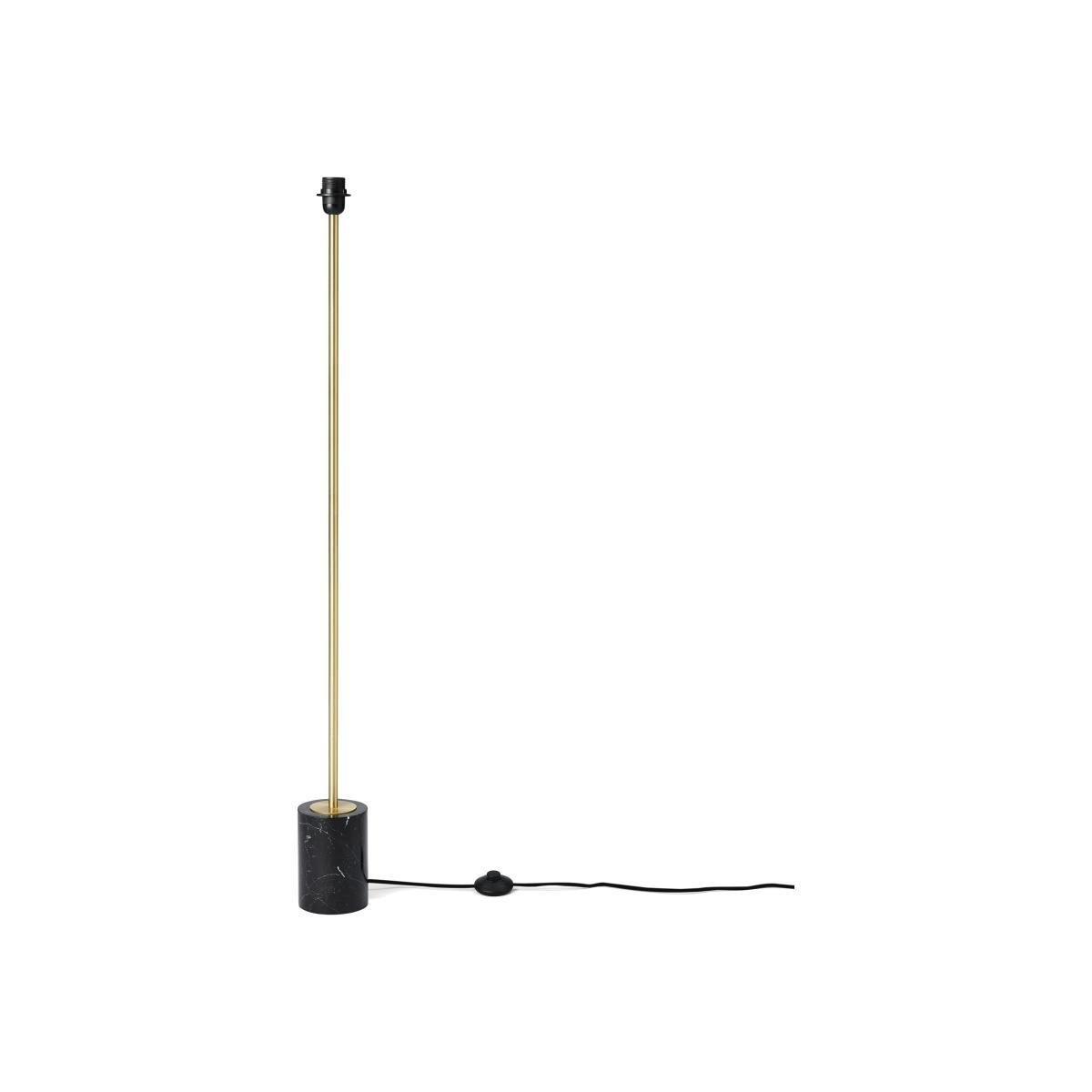 Qasim Floor Lamp Base, Brushed Brass & Black Marble – image 1