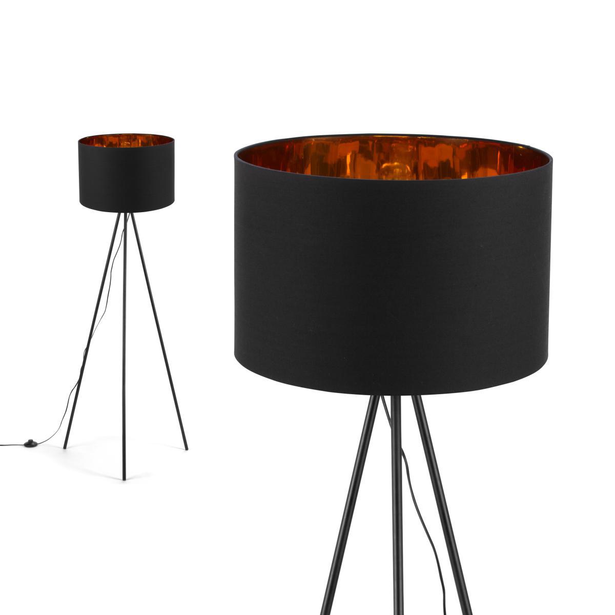Tris Tripod Floor Lamp, Matt Black and Copper – image 2