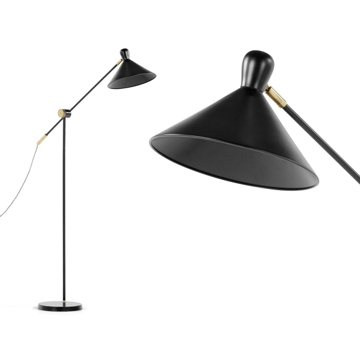 Ogilvy Task Floor Lamp, Matt Black and Antique Brass – image 2