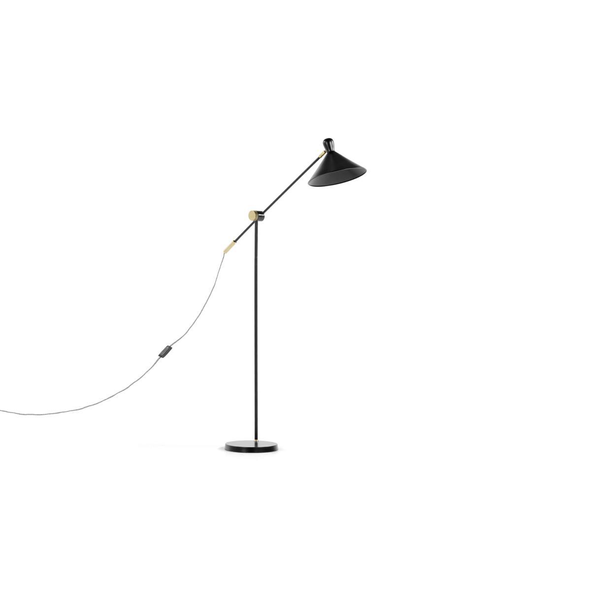 Ogilvy Task Floor Lamp, Matt Black and Antique Brass – image 3