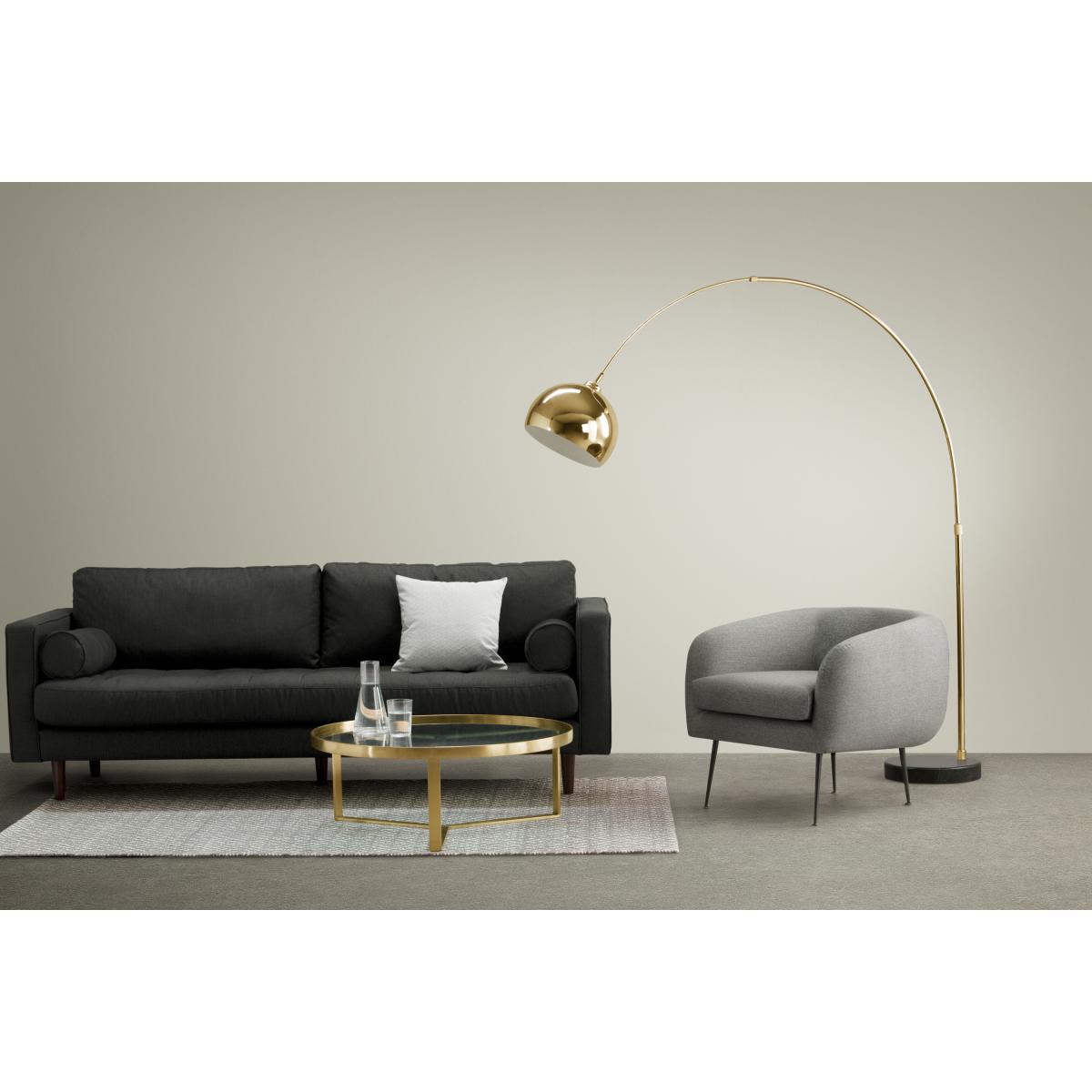 Bow Large Arc Overreach Floor Lamp, Brass and Black Marble  – image 4