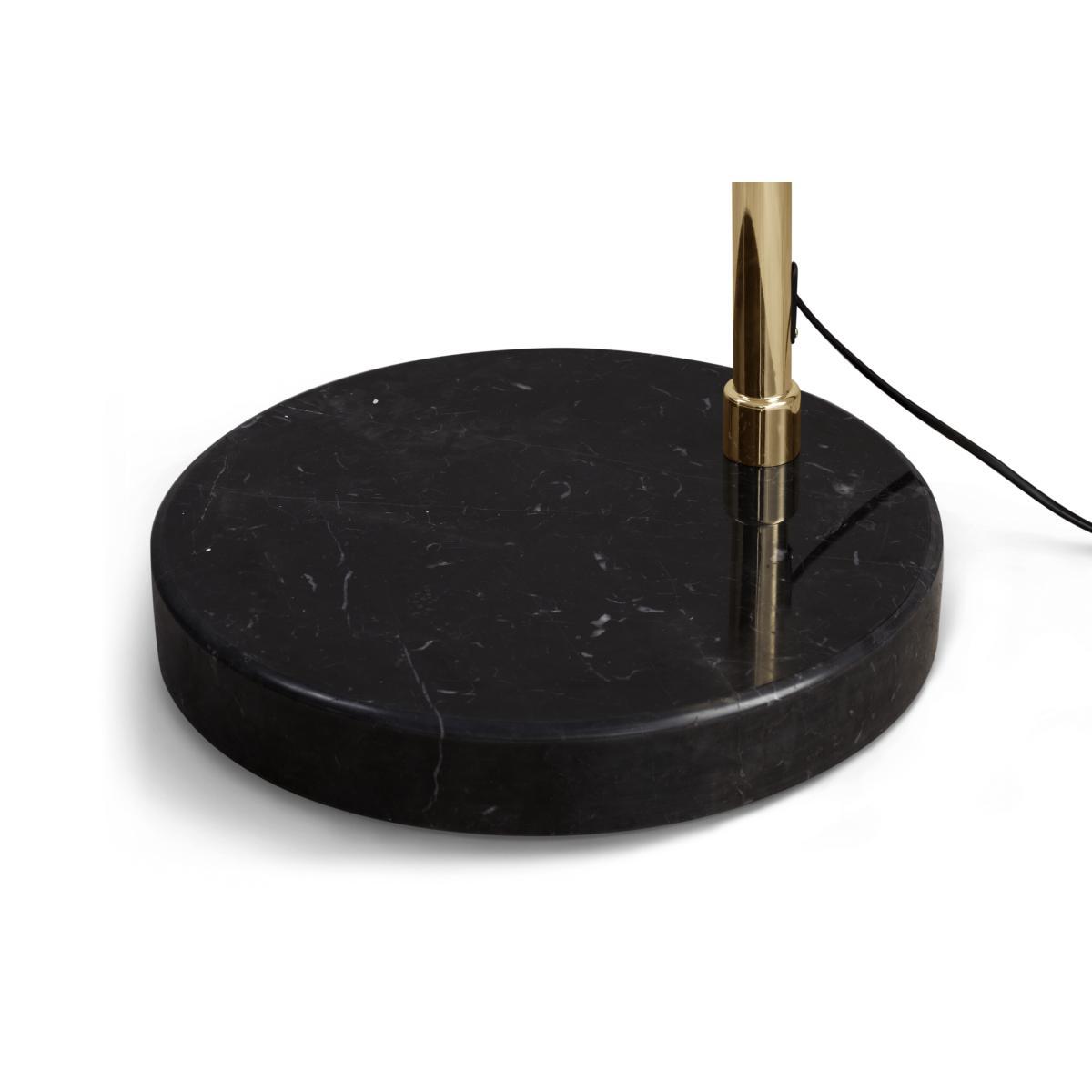 Bow Large Arc Overreach Floor Lamp, Brass and Black Marble  – image 5