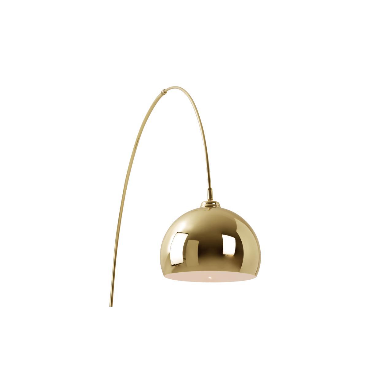 Bow Large Arc Overreach Floor Lamp, Brass and Black Marble  – image 6