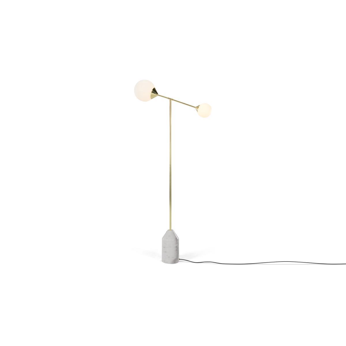 Faye Floor Lamp, Brass and Marble – image 3