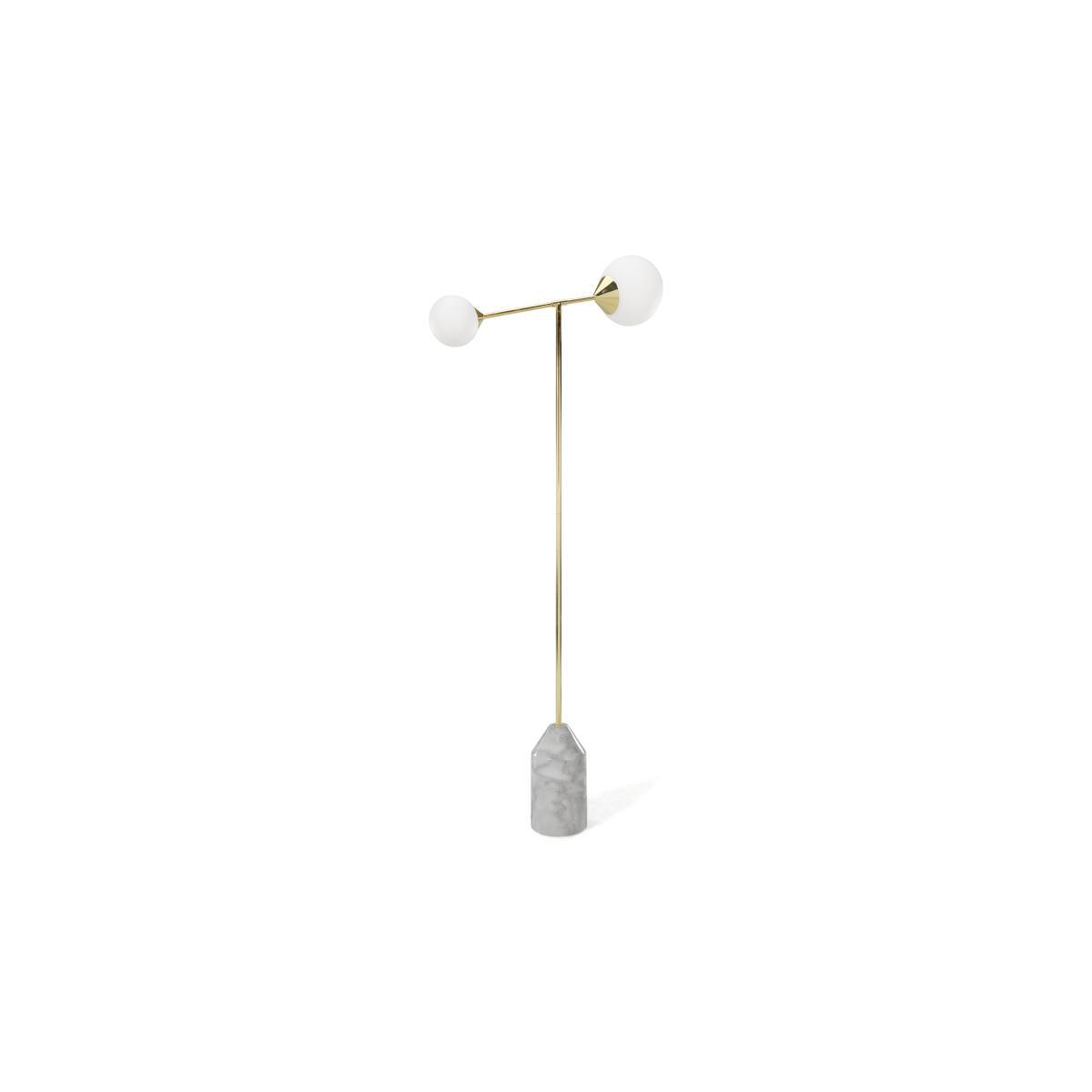 Faye Floor Lamp, Brass and Marble – image 6