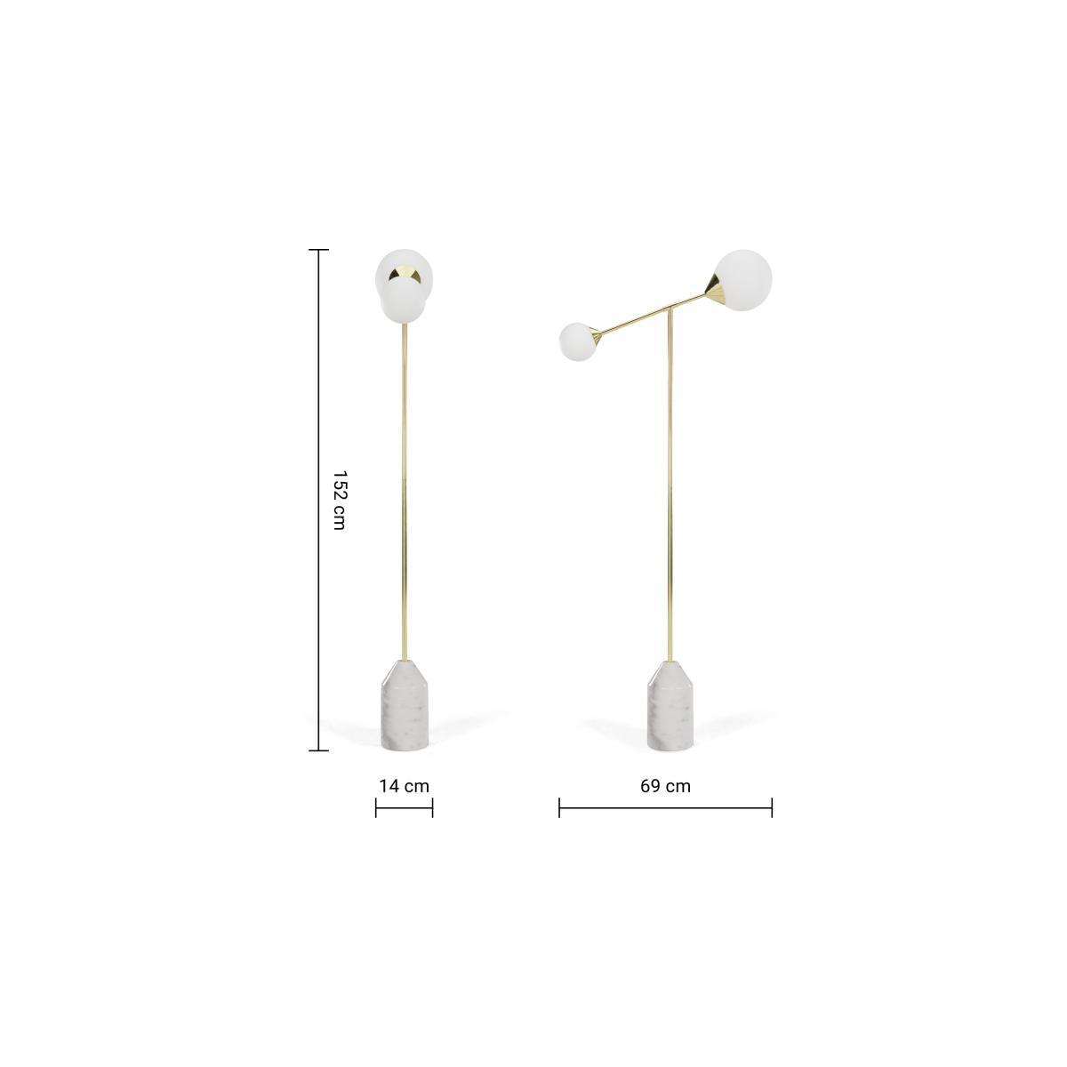 Faye Floor Lamp, Brass and Marble – image 9