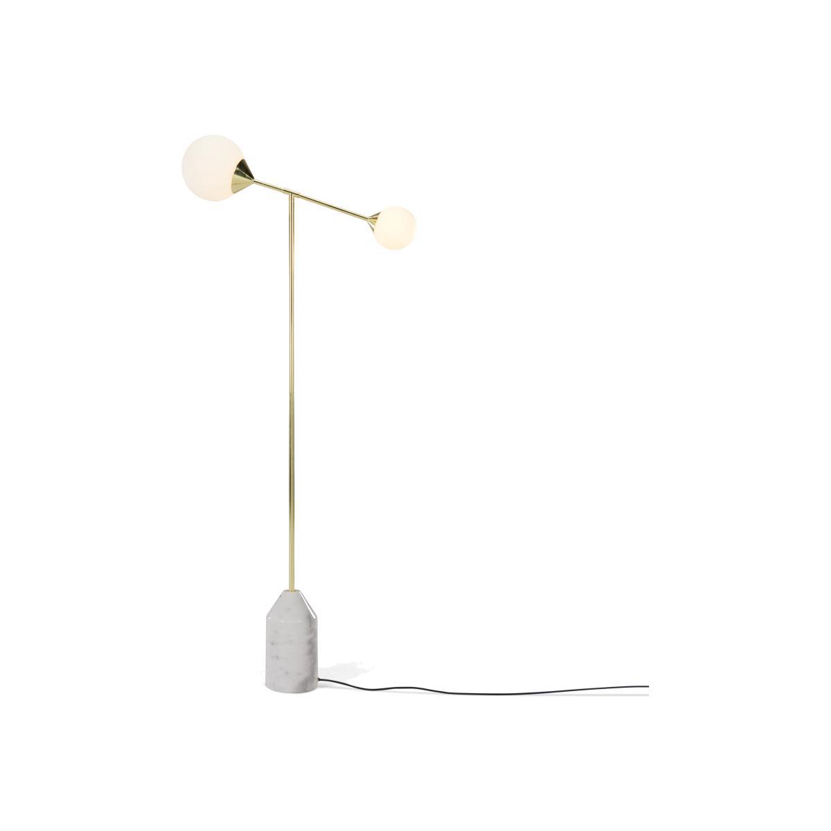 Faye Floor Lamp, Brass and Marble – image 1