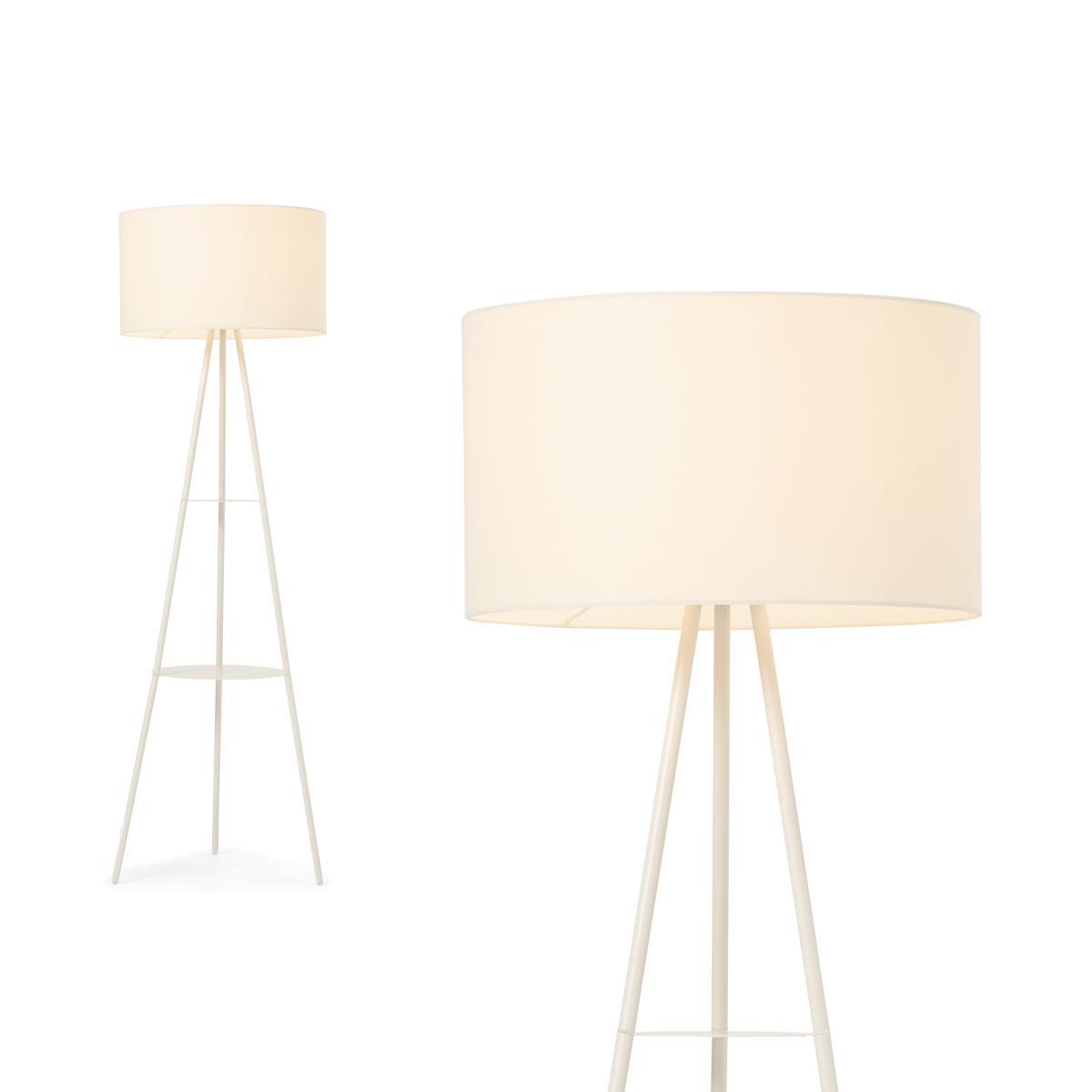 Leyton Tripod Floor Lamp Base with Shelves, Ivory – image 2