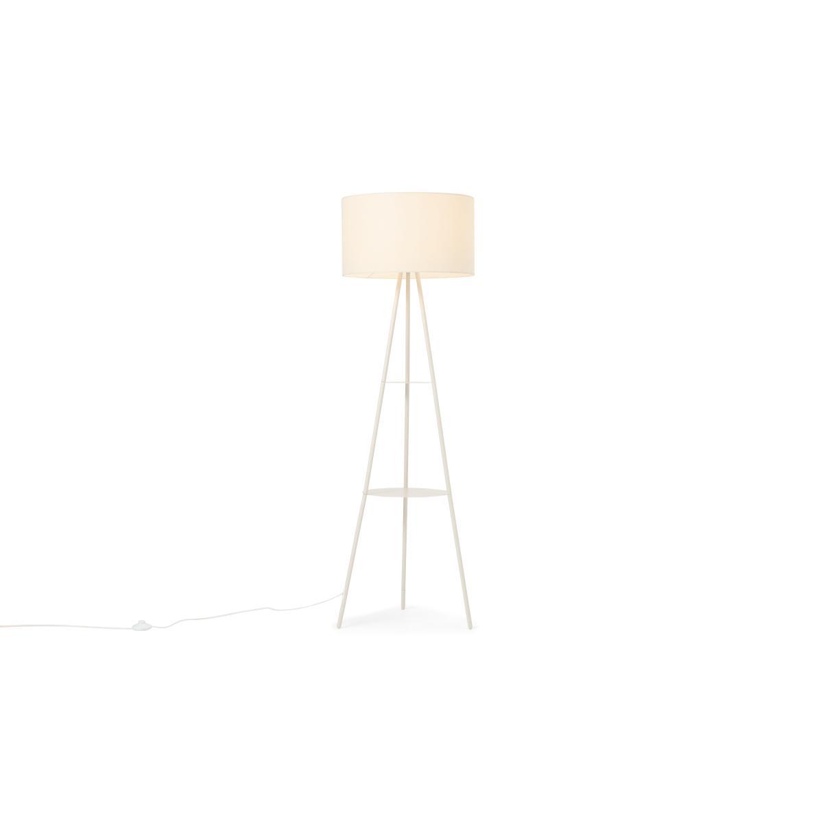 Leyton Tripod Floor Lamp Base with Shelves, Ivory – image 3