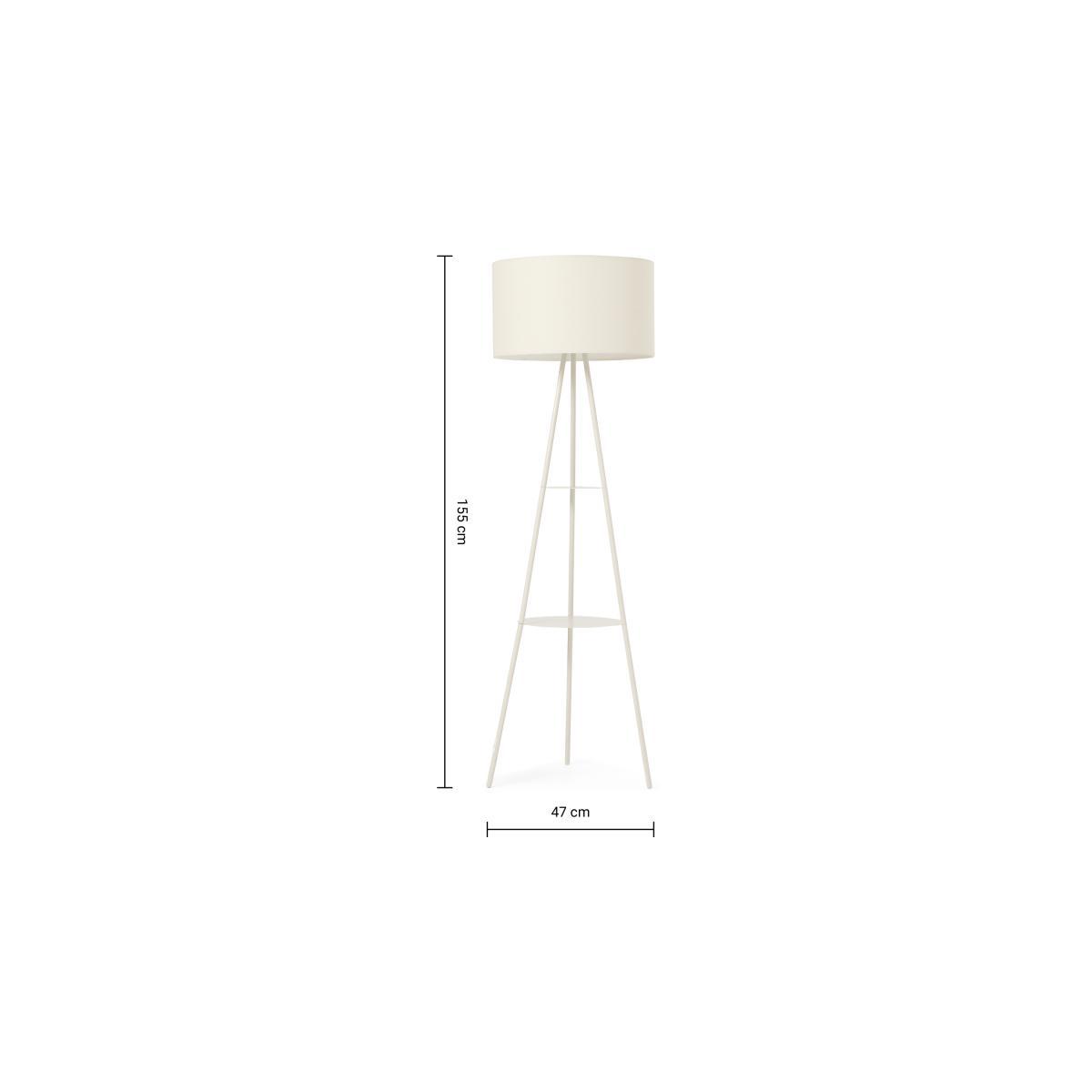 Leyton Tripod Floor Lamp Base with Shelves, Ivory – image 9