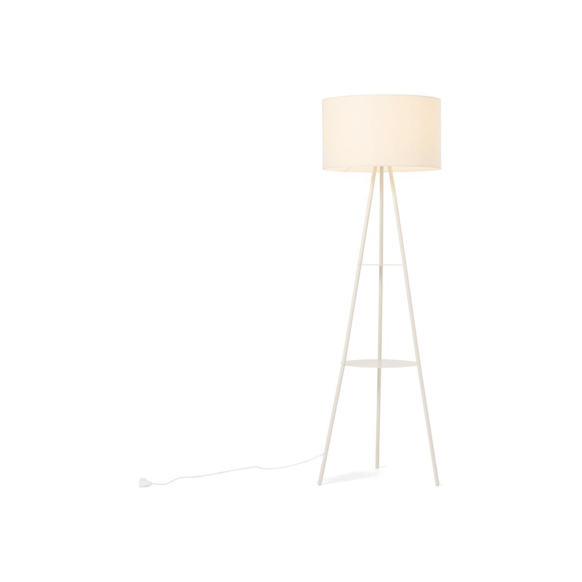 Leyton Tripod Floor Lamp Base with Shelves, Ivory – image 1