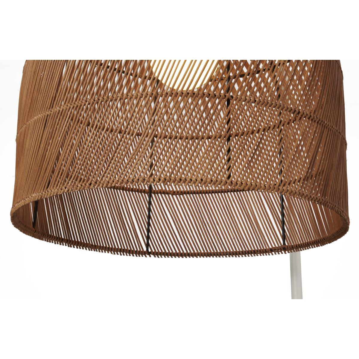 Java Overreach Floor Lamp, Dark Stain Rattan & Ivory – image 4