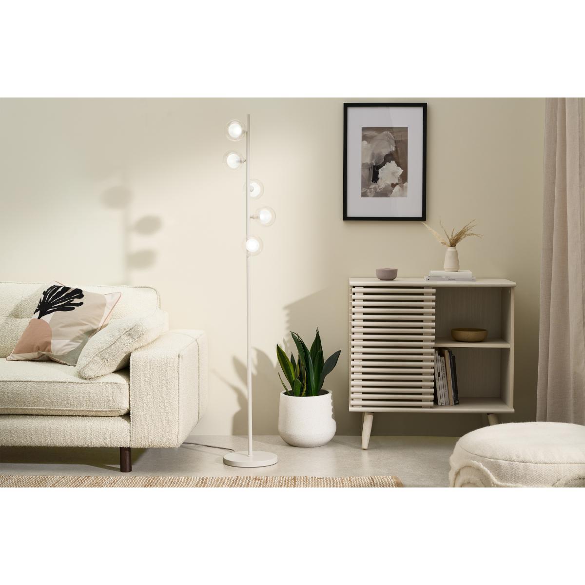 Masako LED Floor Lamp, Ivory & Clear Glass – image 4