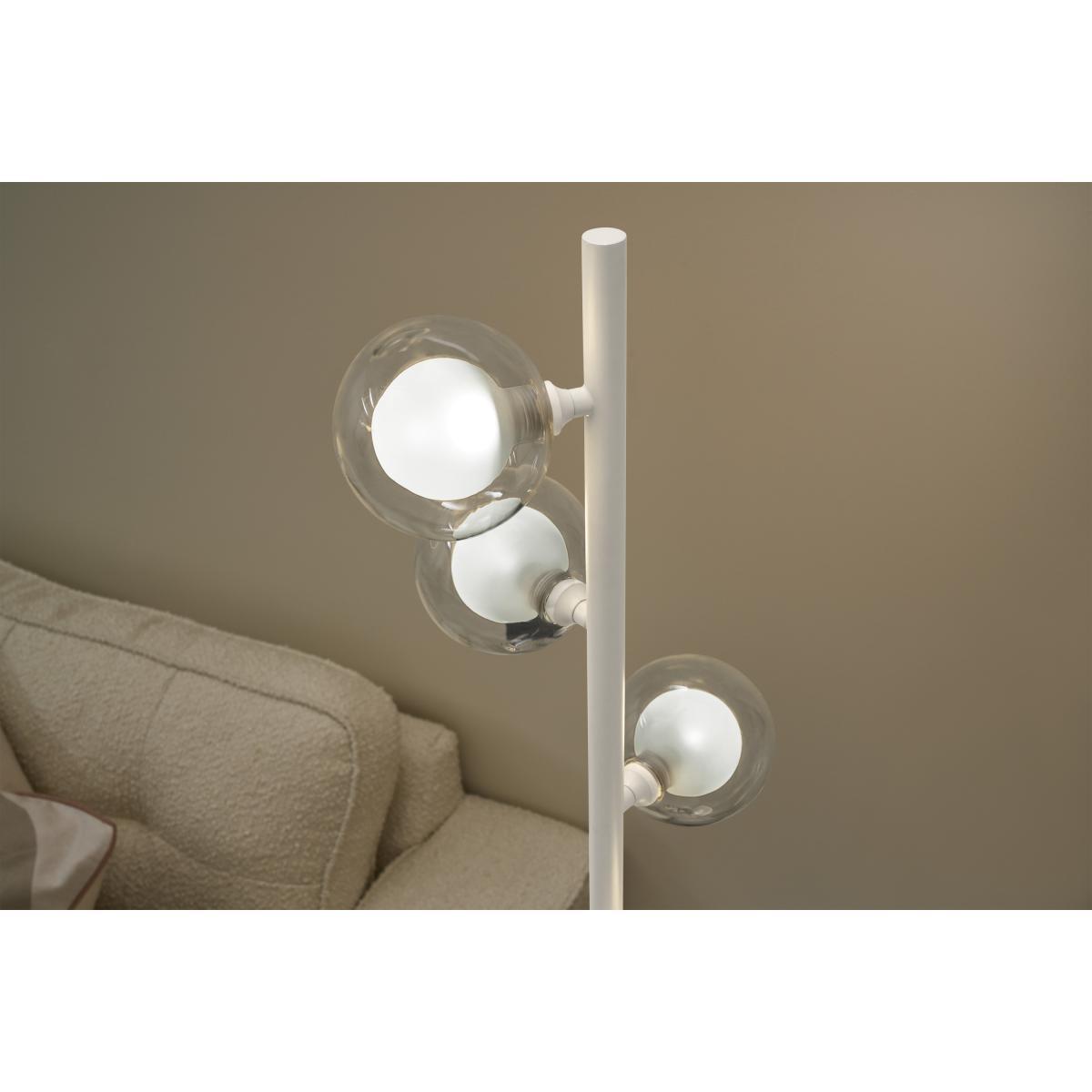 Masako LED Floor Lamp, Ivory & Clear Glass – image 5
