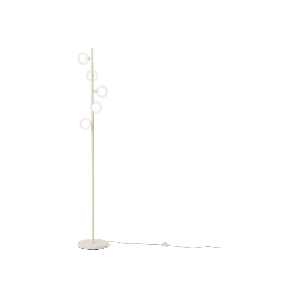 Masako LED Floor Lamp, Ivory & Clear Glass – image 1