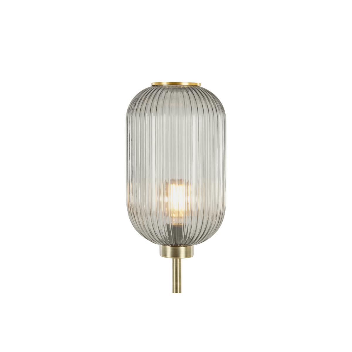 Briz Textured Glass Floor Lamp, Antique Brass & Smoke – image 5