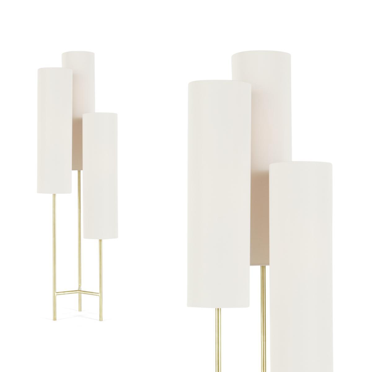 Lance 3 Light Floor Lamp, White & Brass – image 2