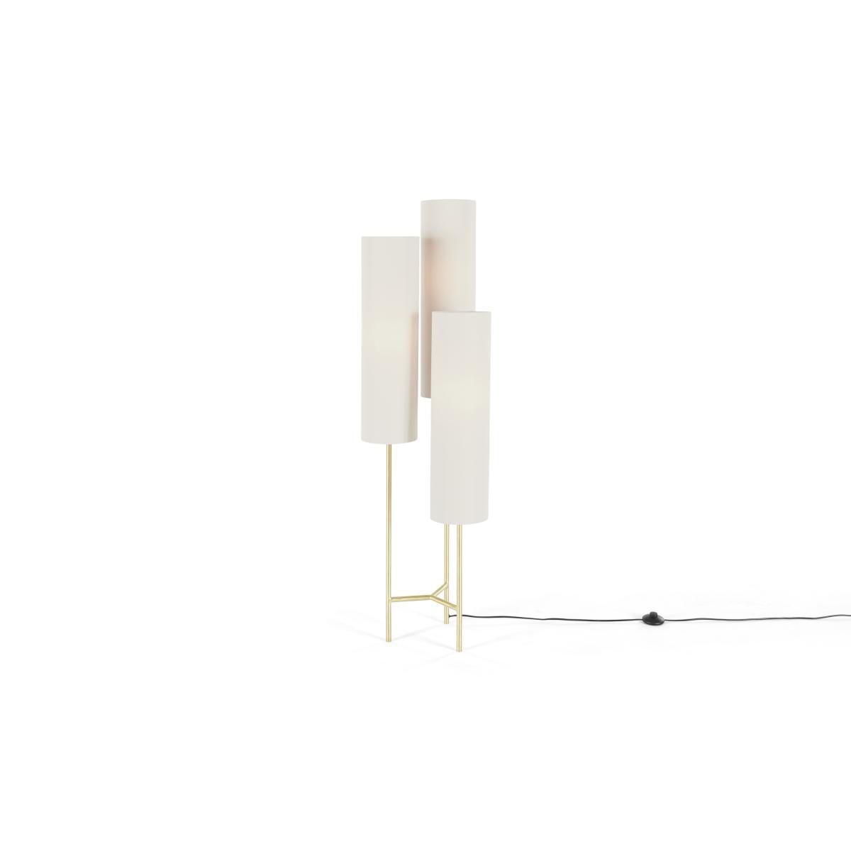 Lance 3 Light Floor Lamp, White & Brass – image 3