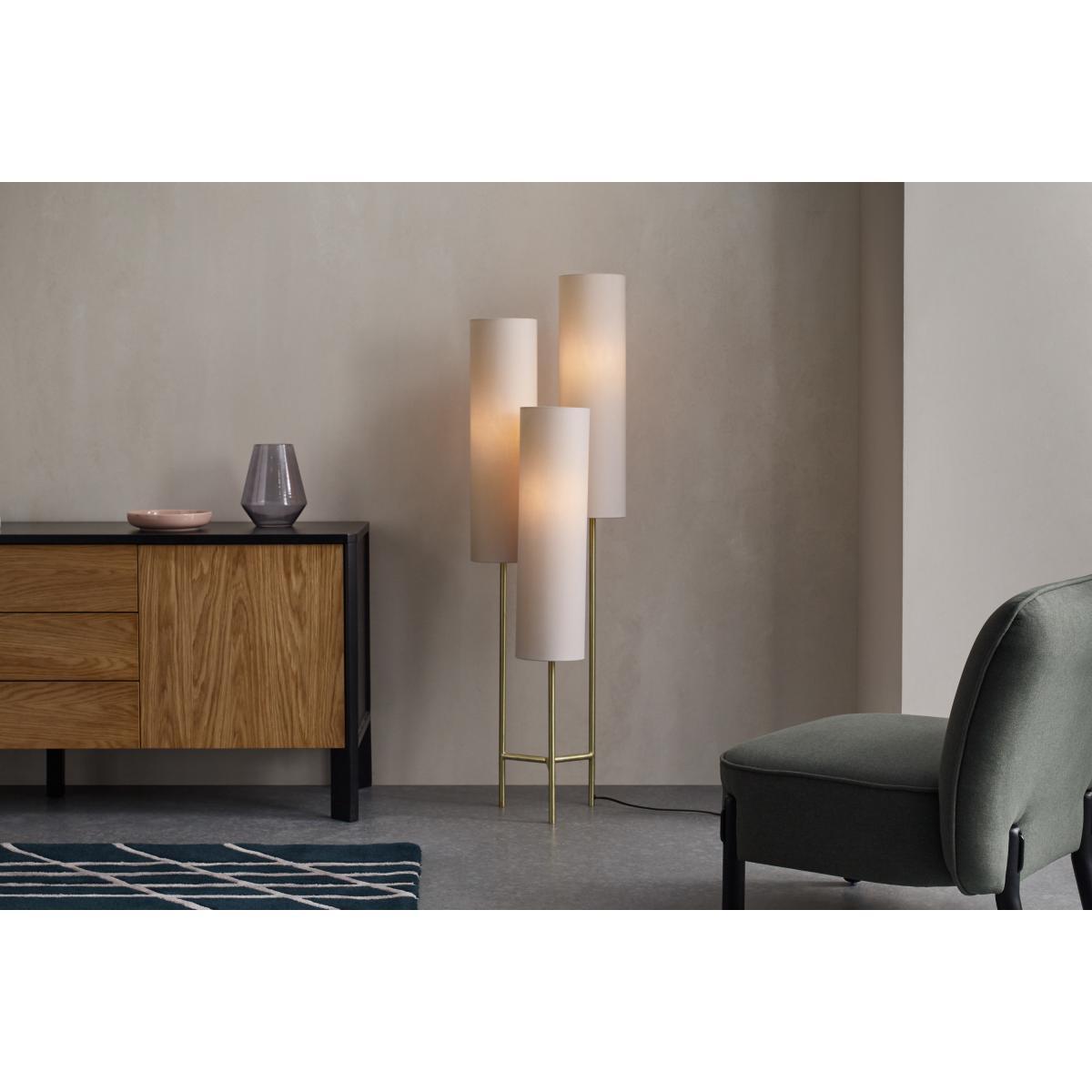 Lance 3 Light Floor Lamp, White & Brass – image 4