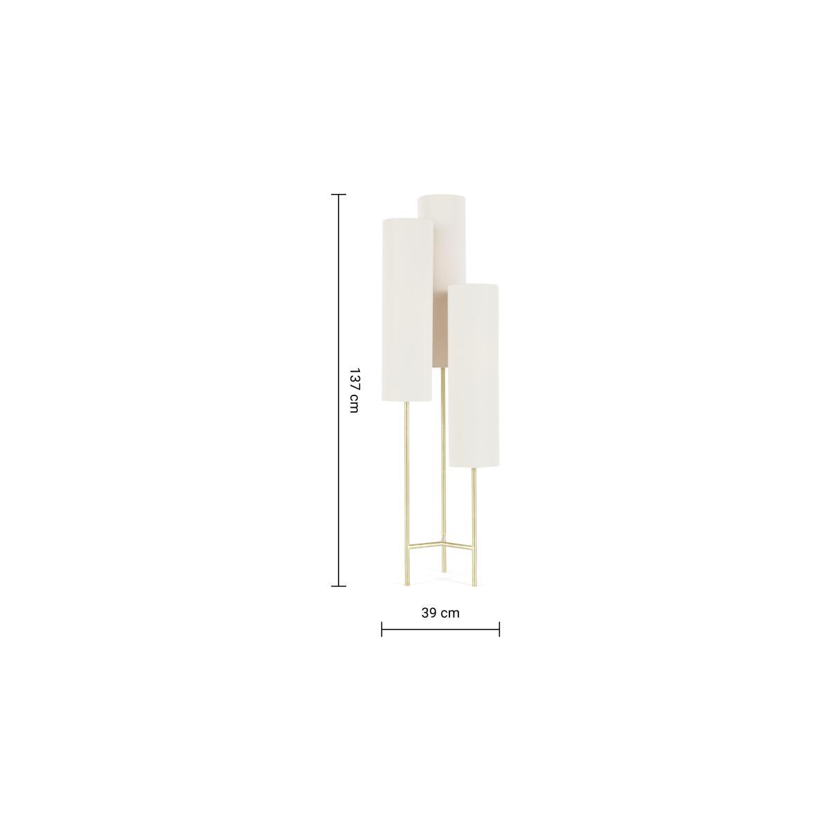 Lance 3 Light Floor Lamp, White & Brass – image 7