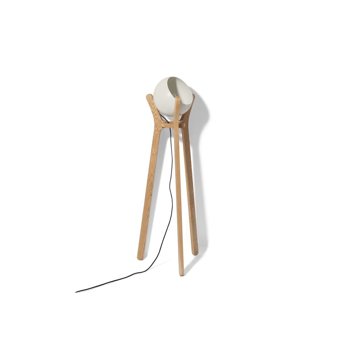 Sputnik Floor Lamp, White & Wood – image 3