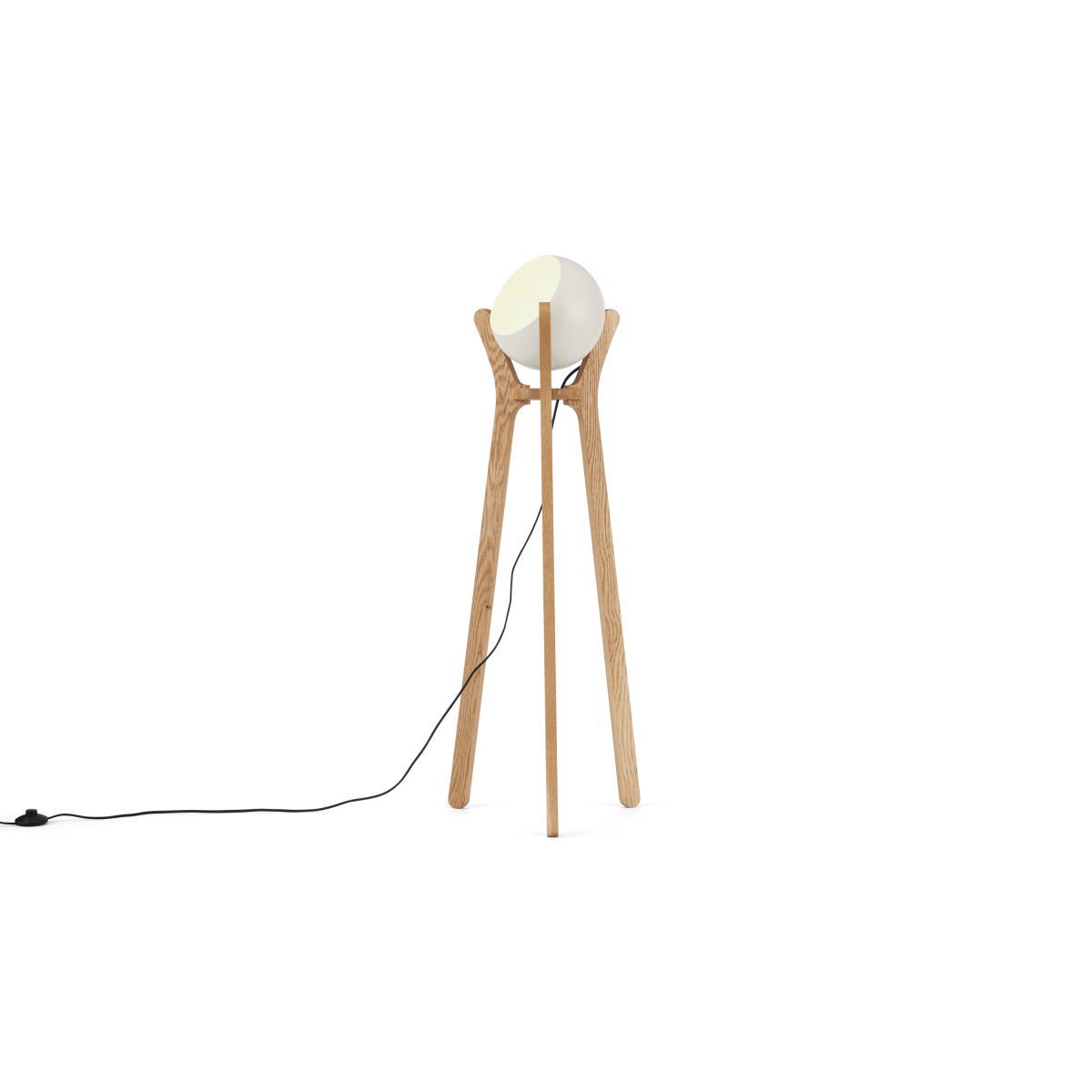 Sputnik Floor Lamp, White & Wood – image 5