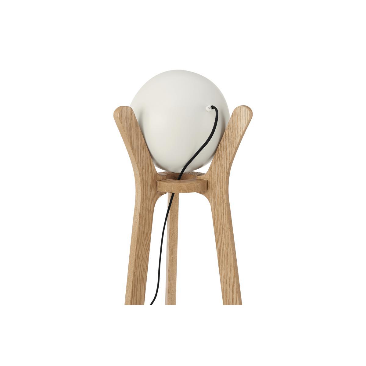 Sputnik Floor Lamp, White & Wood – image 7