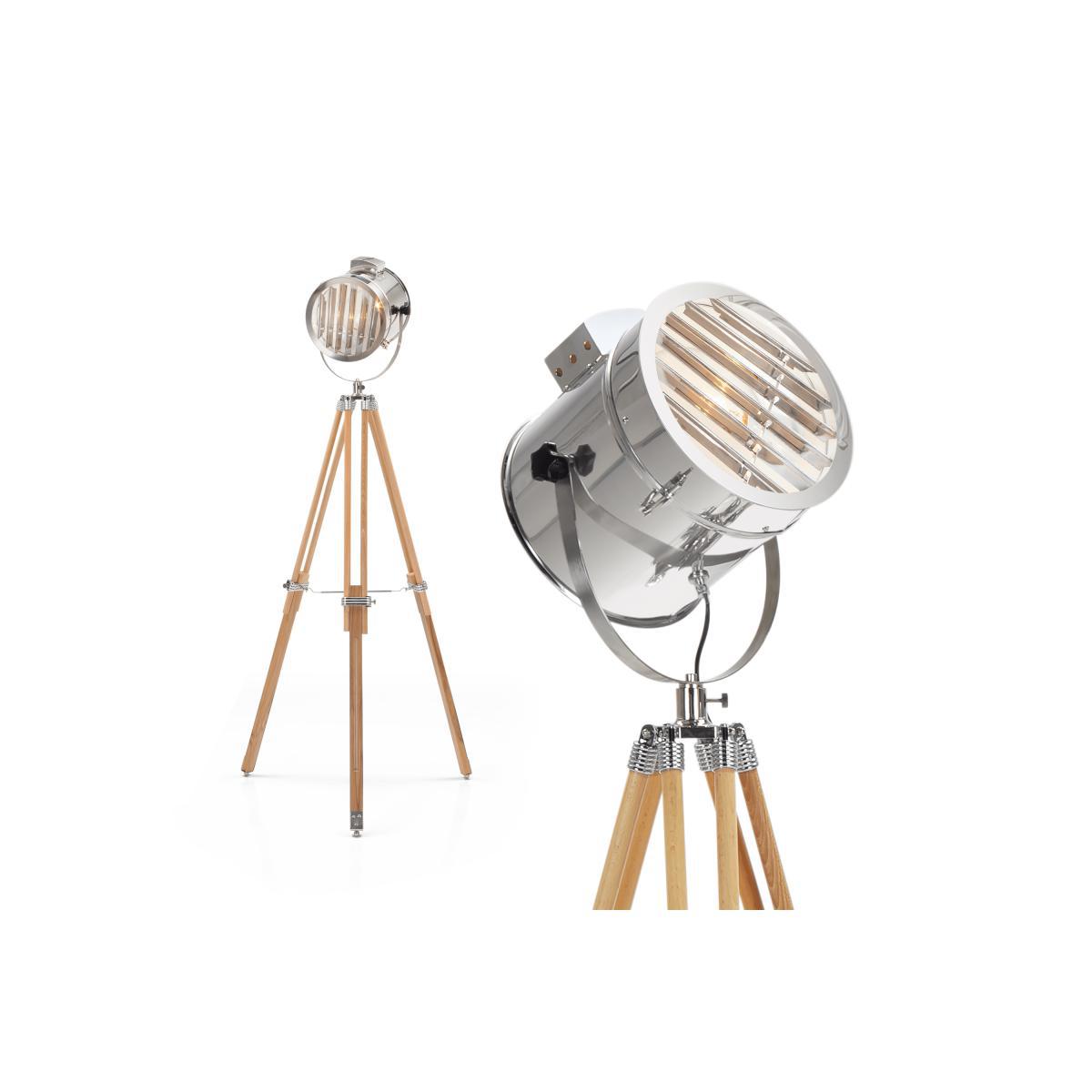 Alfred Tripod Floor Lamp, Natural Wood – image 2