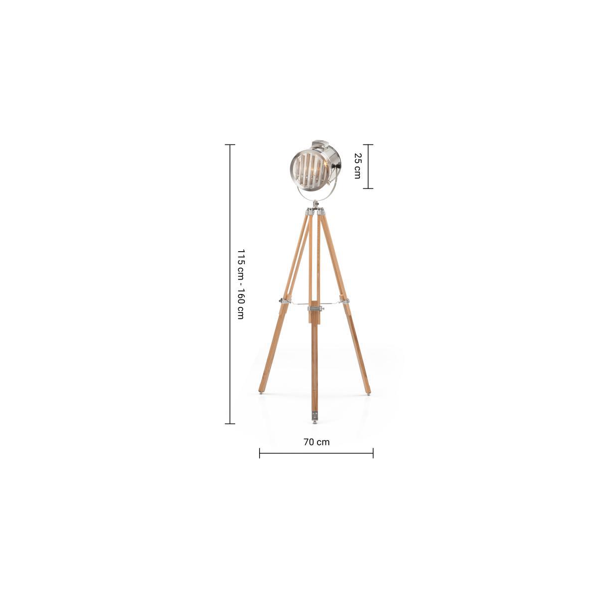 Alfred Tripod Floor Lamp, Natural Wood – image 7