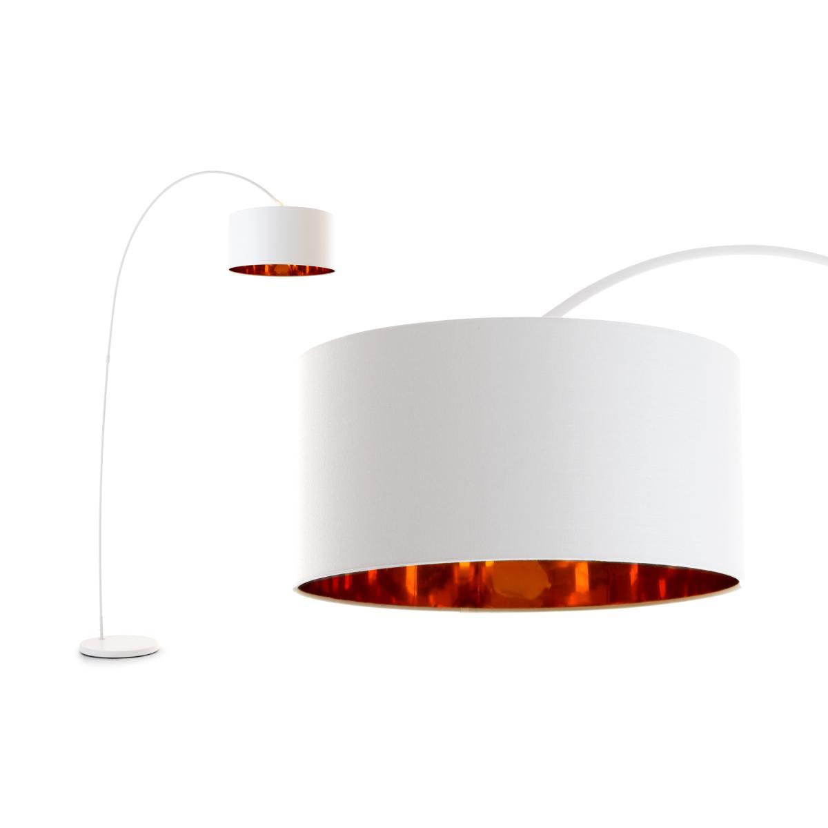 Sweep Arc Overreach Floor Lamp, Matt White and Copper – image 2