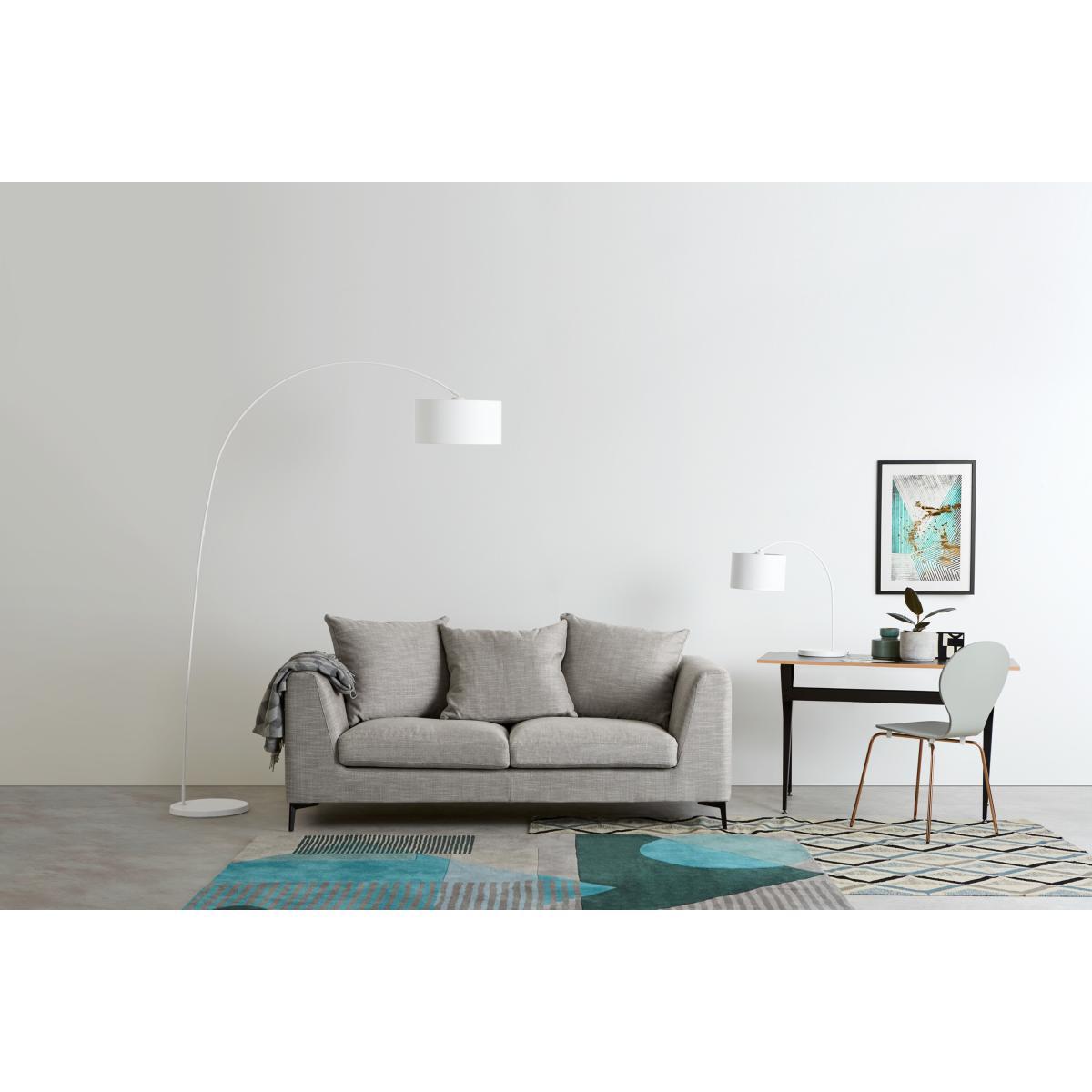 Sweep Arc Overreach Floor Lamp, Matt White and Copper – image 4