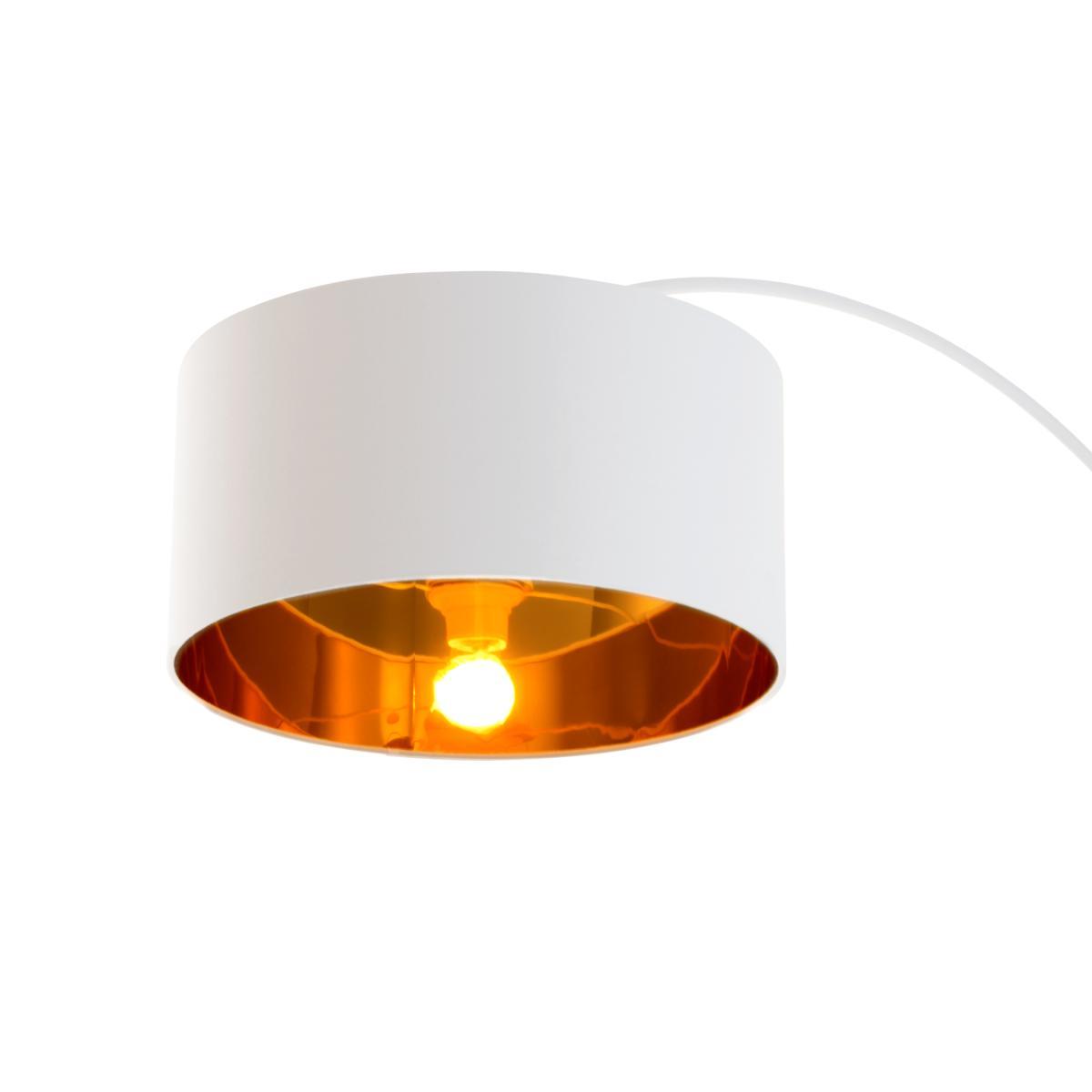Sweep Arc Overreach Floor Lamp, Matt White and Copper – image 5