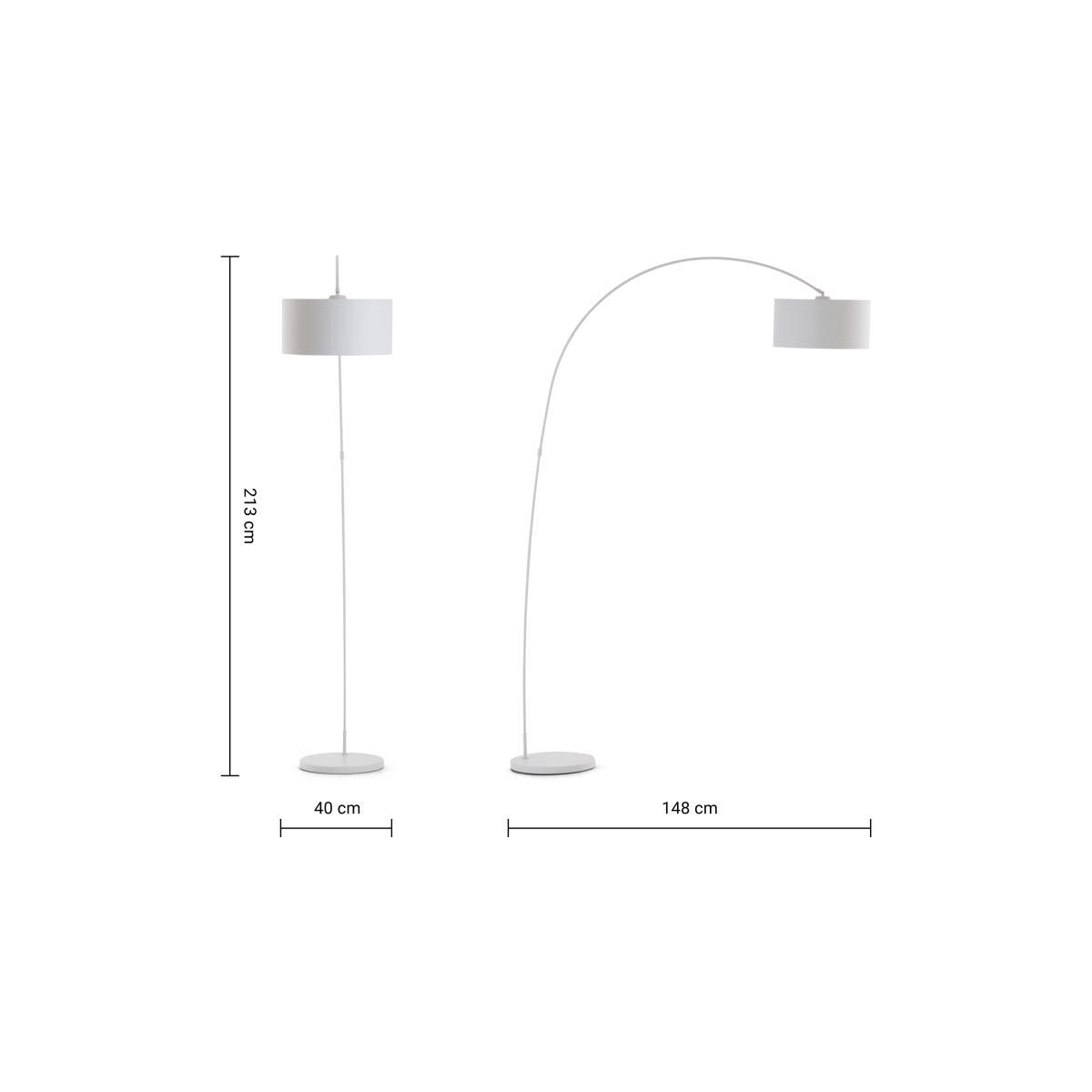Sweep Arc Overreach Floor Lamp, Matt White and Copper – image 8