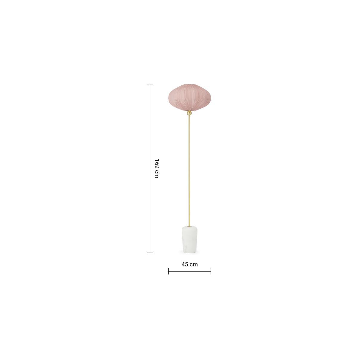 Bonney Pleated Shade Floor Lamp, Brushed Brass, Marble & Pink – image 8