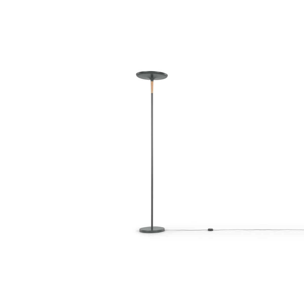 Tina LED Uplighter Floor Lamp, Charcoal & Wood – image 3