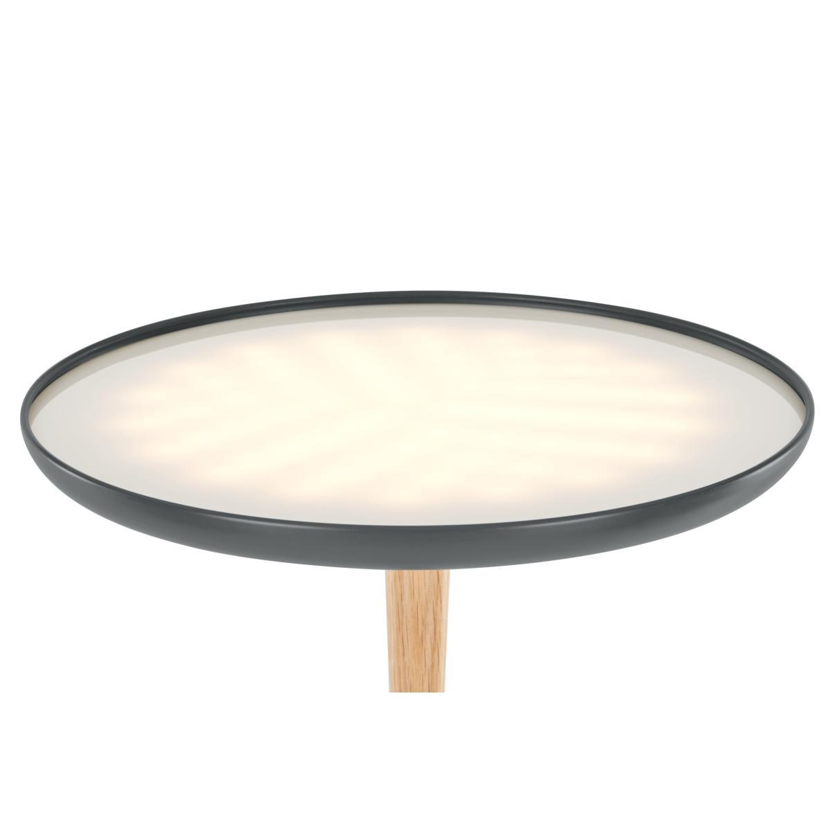 Tina LED Uplighter Floor Lamp, Charcoal & Wood – image 5
