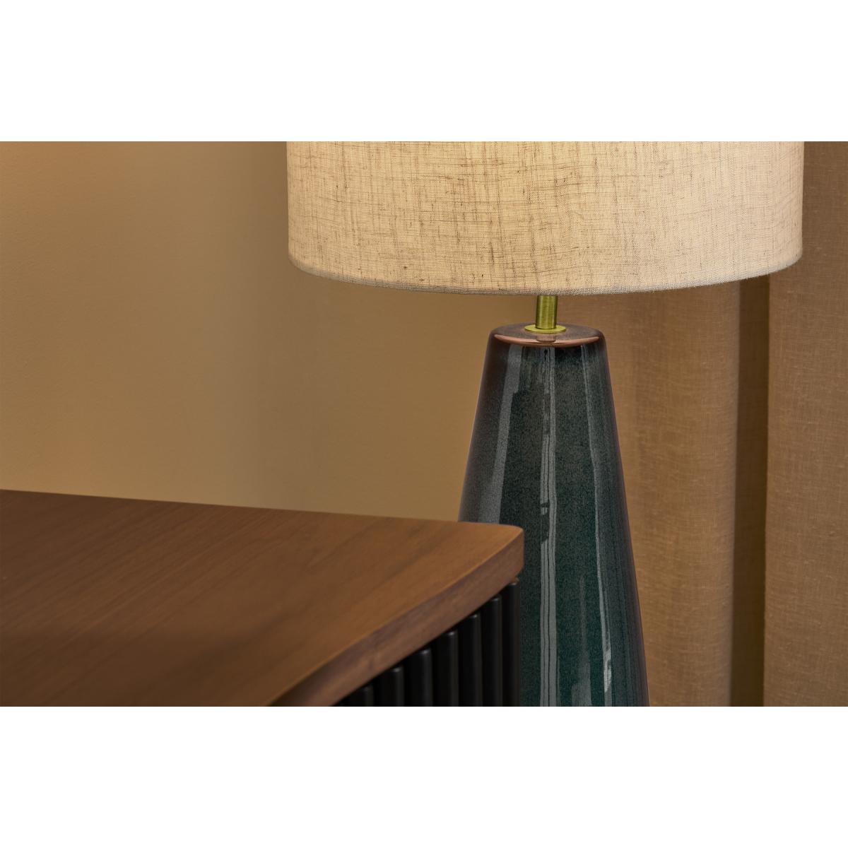 Vince Midi Floor Lamp, Reactive Glaze Blue Ceramic & Oatmeal – image 5