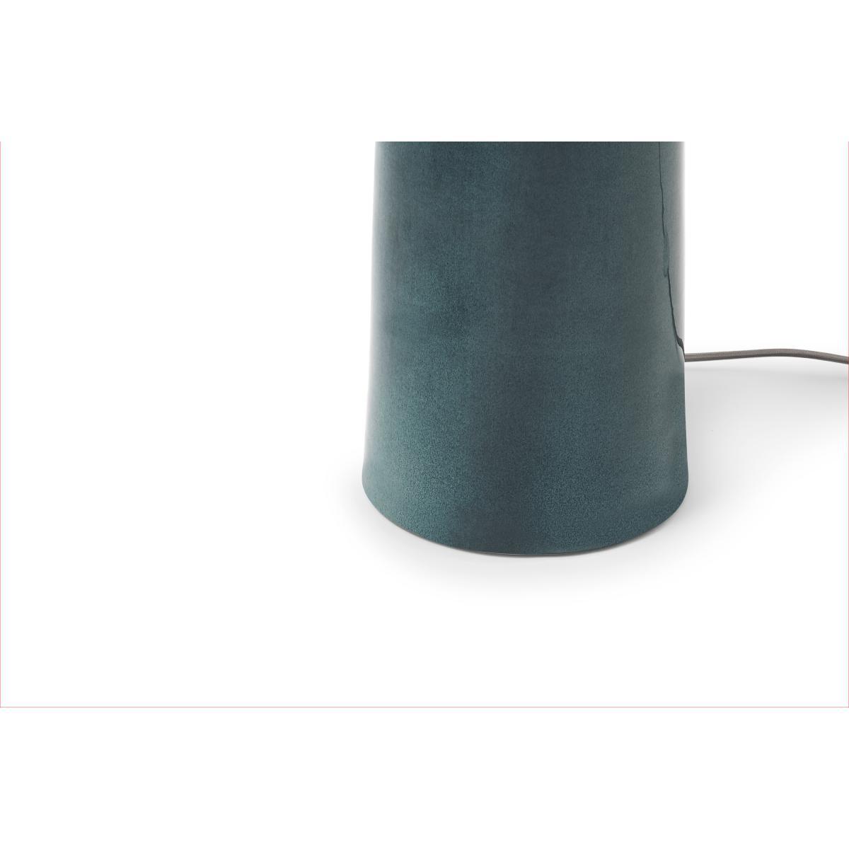 Vince Midi Floor Lamp, Reactive Glaze Blue Ceramic & Oatmeal – image 7