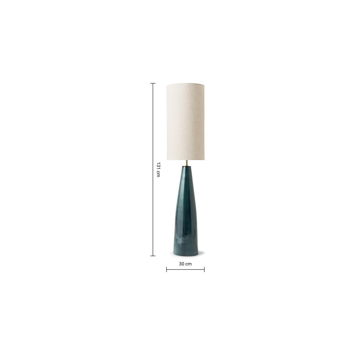 Vince Midi Floor Lamp, Reactive Glaze Blue Ceramic & Oatmeal – image 9