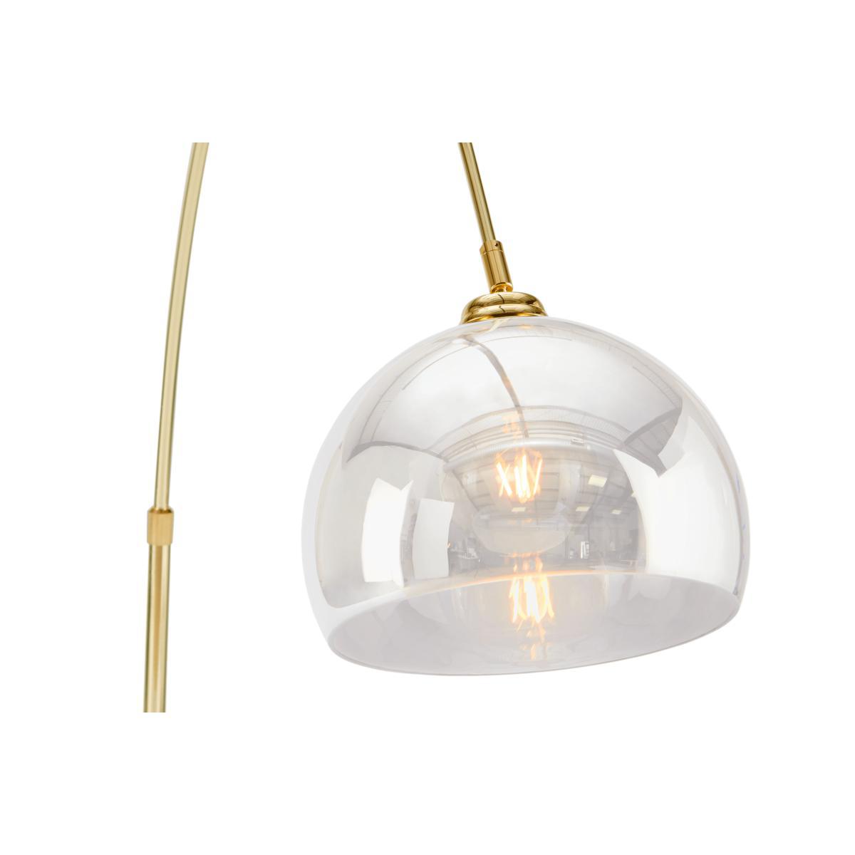 Bow Large Overeach Arc Floor Lamp, Brass, Black Marble & Smoke Grey – image 5