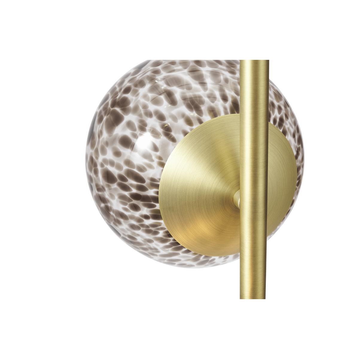 Julia 3 Light Floor Lamp, Tortoiseshell Glass & Brass – image 6