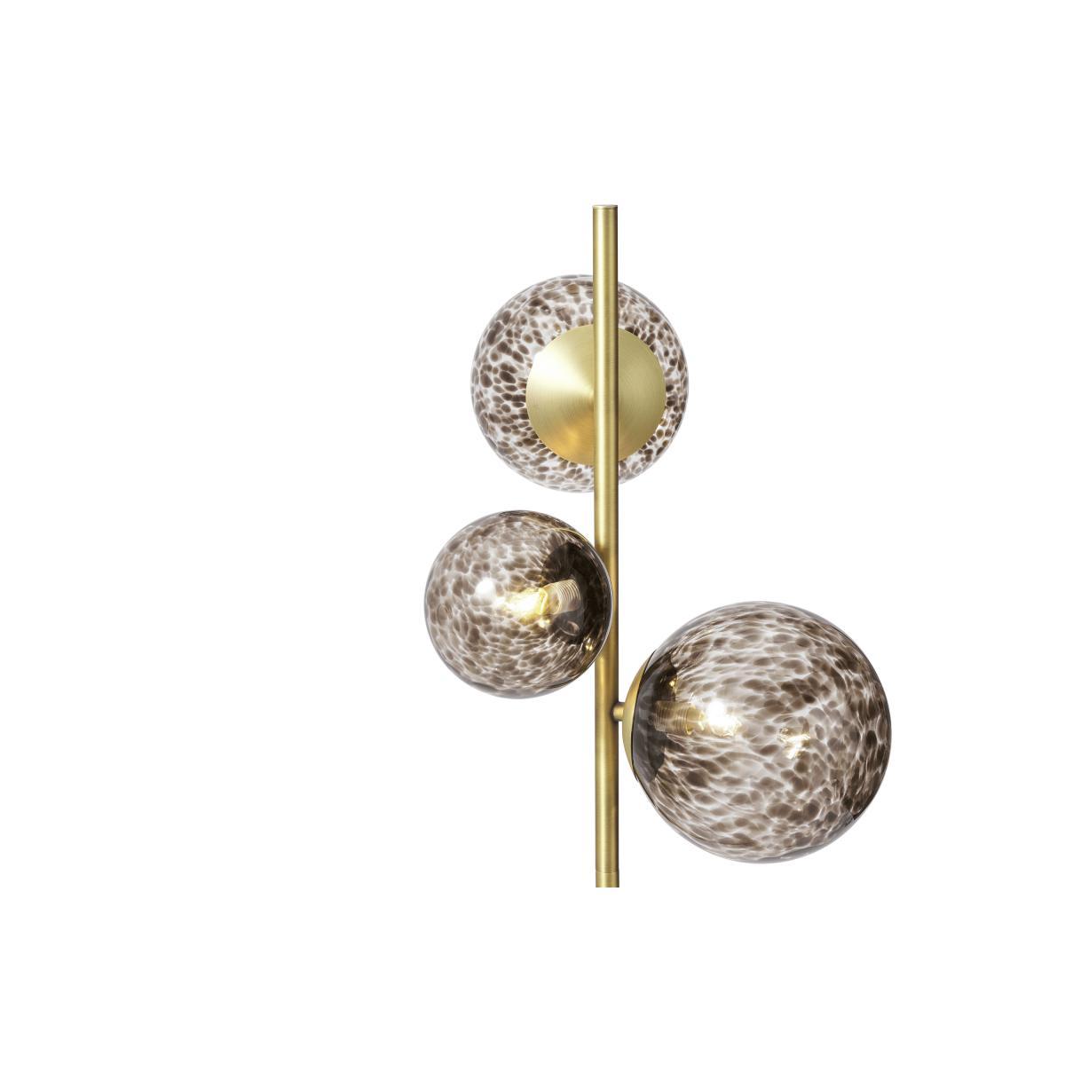 Julia 3 Light Floor Lamp, Tortoiseshell Glass & Brass – image 7