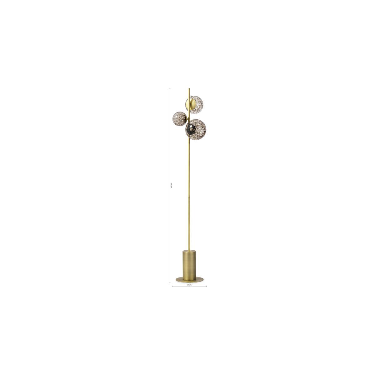 Julia 3 Light Floor Lamp, Tortoiseshell Glass & Brass – image 9