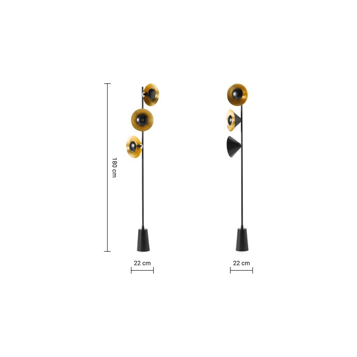 Arne Floor Lamp, Black & Gold Foil – image 8