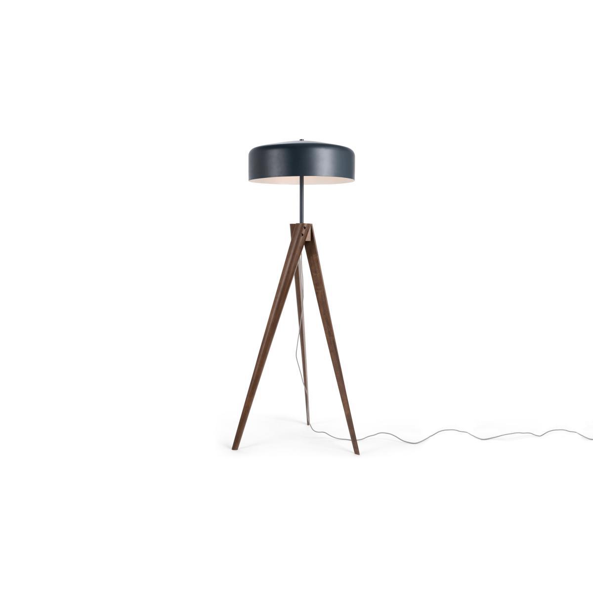 Madison Tripod Floor Lamp, Navy Blue and Dark Wood – image 3