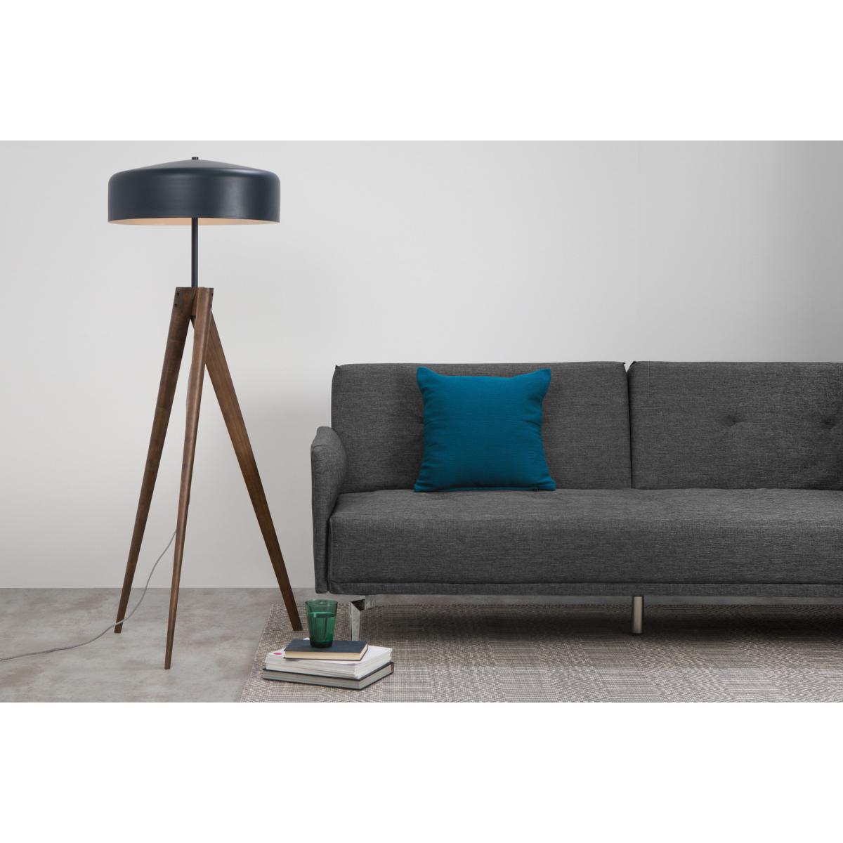 Madison Tripod Floor Lamp, Navy Blue and Dark Wood – image 4