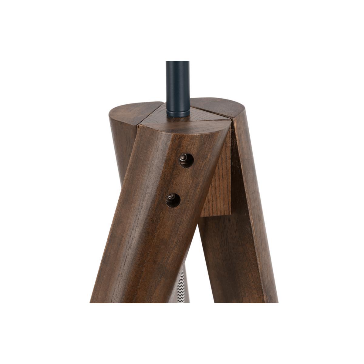 Madison Tripod Floor Lamp, Navy Blue and Dark Wood – image 5